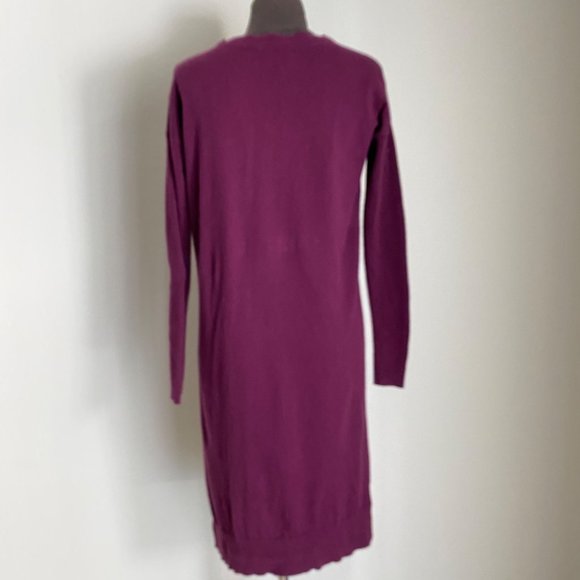 Boden sz 4 wool long sleeve v-Neck midi knit sweater shift dress - Picture 3 of 8